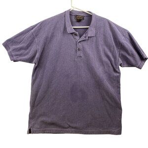 Eddie Bauer Men's L Purple Short-Sleeve Polo Shirt 100% Cotton STAINS